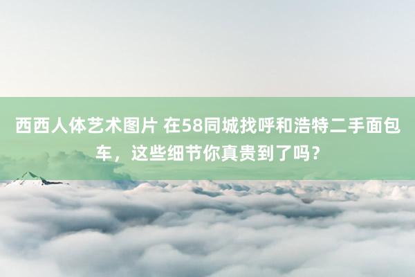 西西人体艺术图片 在58同城找呼和浩特二手面包车，这些细节你真贵到了吗？