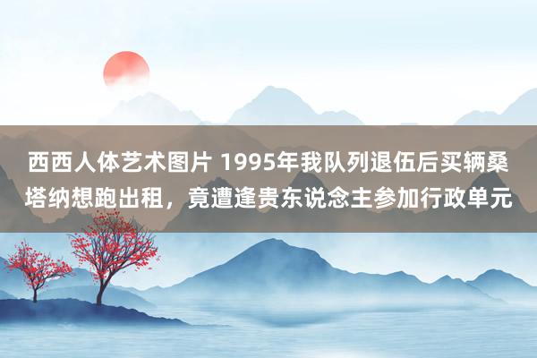 西西人体艺术图片 1995年我队列退伍后买辆桑塔纳想跑出租，竟遭逢贵东说念主参加行政单元