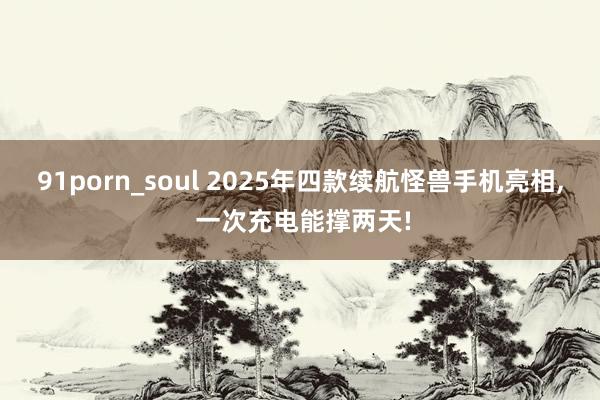 91porn_soul 2025年四款续航怪兽手机亮相， 一次充电能撑两天!