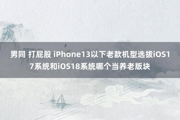 男同 打屁股 iPhone13以下老款机型选拔iOS17系统和iOS18系统哪个当养老版块