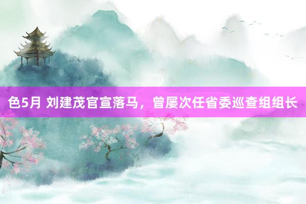 色5月 刘建茂官宣落马，曾屡次任省委巡查组组长