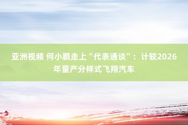 亚洲视频 何小鹏走上“代表通谈”：计较2026年量产分样式飞翔汽车