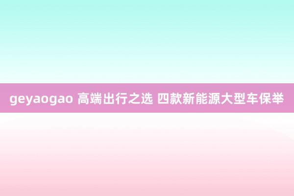 geyaogao 高端出行之选 四款新能源大型车保举